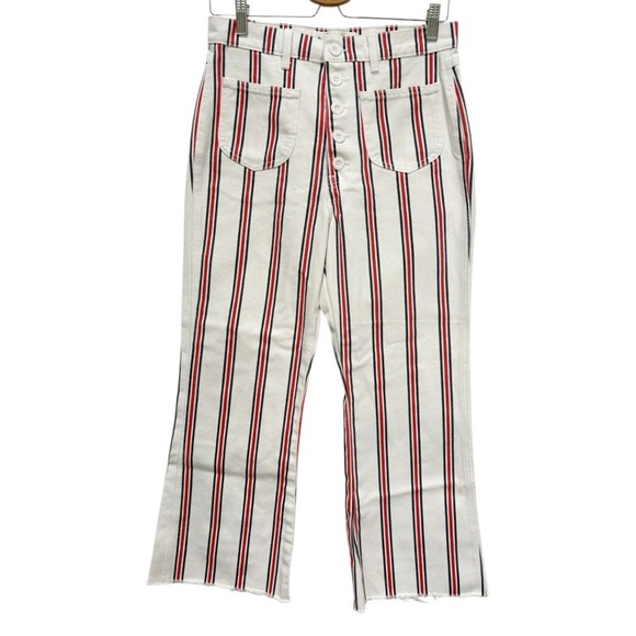 Reformation MacGraw Grenada Stripe Crop Jeans Size 29 - Picture 2 of 10